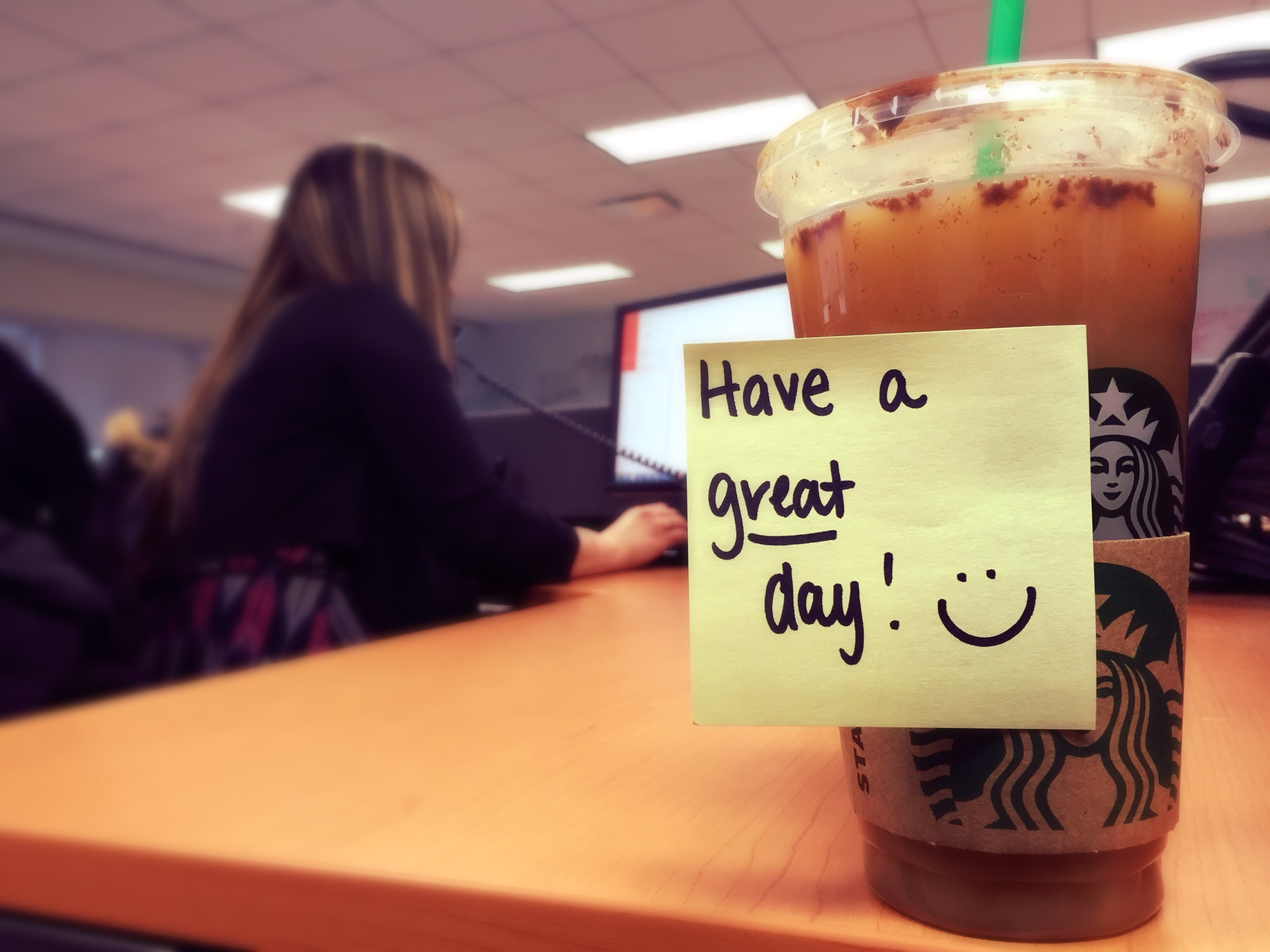 Surprise a coworker with a coffee